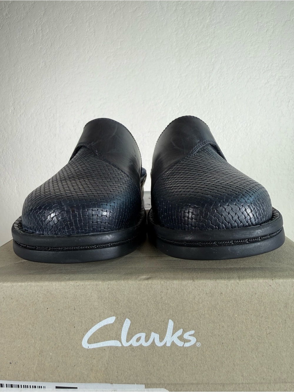 NEW Clarks Collection Patty Tayna Leather Basket Weave Mules Clogs Shoes 8.5 - Picture 4 of 14